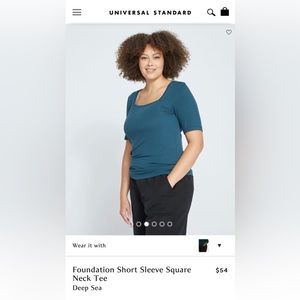 Universal Standard Square neck T, Deep Sea, M